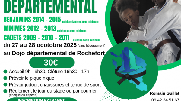Stage Départemental de Judo – Benjamins, Minimes & Cadets